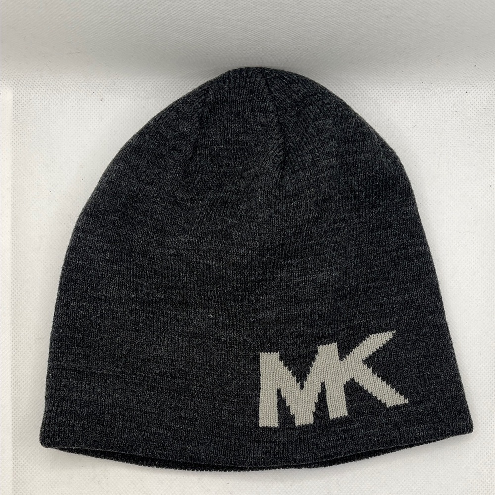 Michael Kors Charcoal Knit Beanie with MK Logo